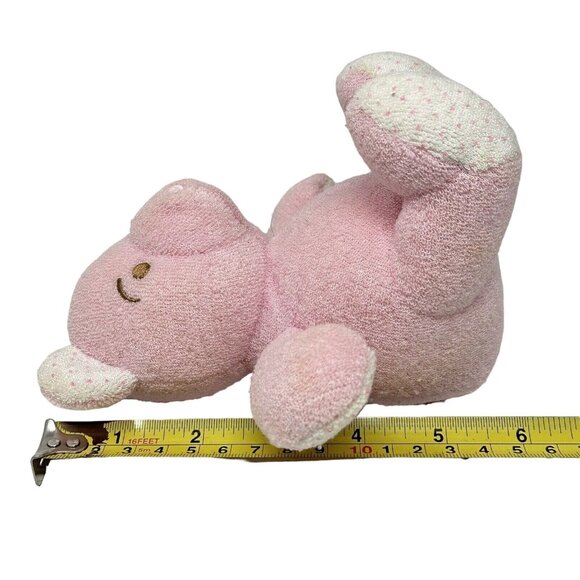 KinderGund Rattle Teddy Bear Pink Polka Dot Feet Stuffed Animal Embroidered Eyes - Picture 11 of 11
